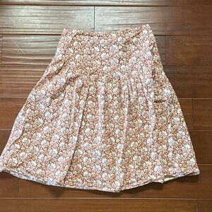 ACACIA Floral A-Line Skirt in Rust Pink - Women's Skirt